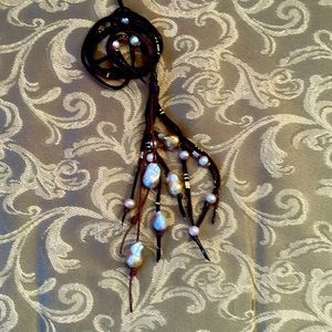 Chan Luu leather pearl necklace